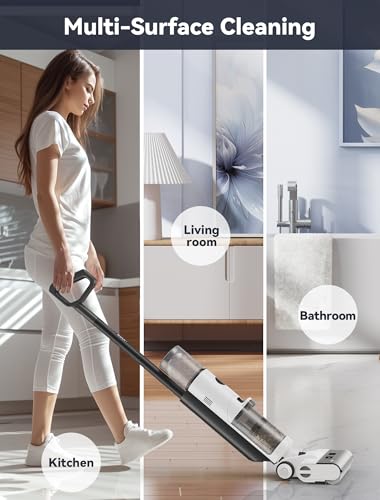 JONR ED12 Cordless Wet Dry Vacuum Cleaner, Vacuum and Mop Combo for Hard Floor, Self Propelled, 0.1Inch Edge Cleaning, One-Step Self-Cleaning