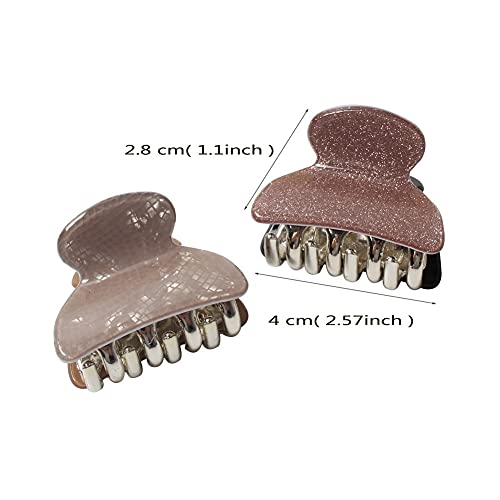 Small Hair Clips, Cute Checkerboard Hair Claw Clips for Women 1.57 inch Hair Clip for Girls Acrylic Plastic Hair Jaw Clamp Pack of 12 (Color A)