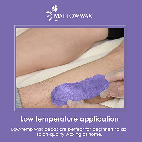 Mallowwax Wax Beads for Hair Removal -5 Pack Hard Wax for Sensitive Skin, Ideal for Bikini, Brazilian, Face, Eyebrow, Legs, Armpit, Full Body - Professional Waxing Wax Refill at Home for Women Men