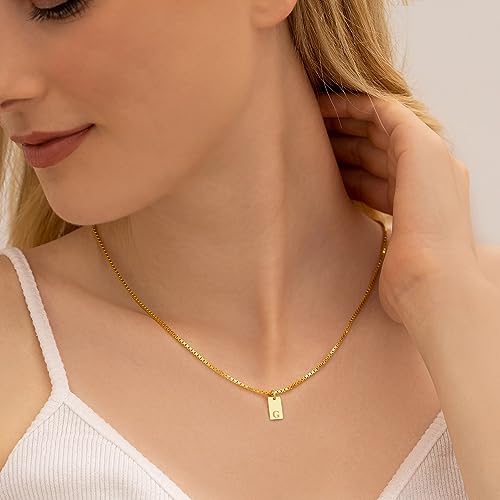 JSJOY Dainty Silver Necklace for Women 925 Sterling Silver T Necklace Simple Initial Tag Necklace Anniversary Jewelry Birthday Christmas Gifts for Teen Mom Wife