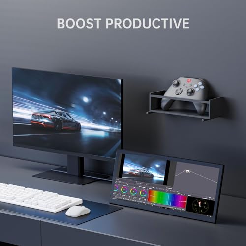 LivElect Portable Monitor, 12.1 Inch Ultra-Slim Portable Laptop Monitor with Kickstand, Laptop Monitor with Speakers, Plug&Play, for Laptop PC MAC Phone PS4 Xbox Switch (Portable Monitor)