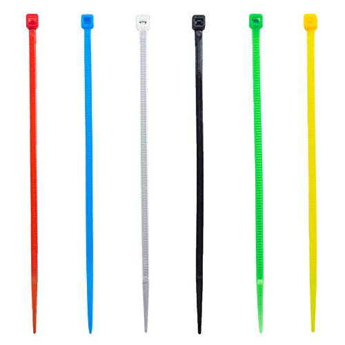4 Inch Thin Zip Ties (Tying Length 2.8"), 120pcs Clear Nylon Cable Ties, 6 Multi-colors