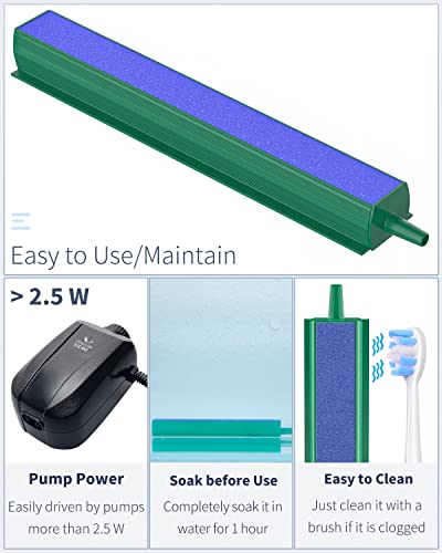 Pawfly Aquarium Air Stone Bar Bubbler 4 Inch, Fish Tank Bubbler Stone with Plastic Base Square Oxygen Diffuser for Nano Air Pump Small Bucket and Fish Tank, 4 Pack