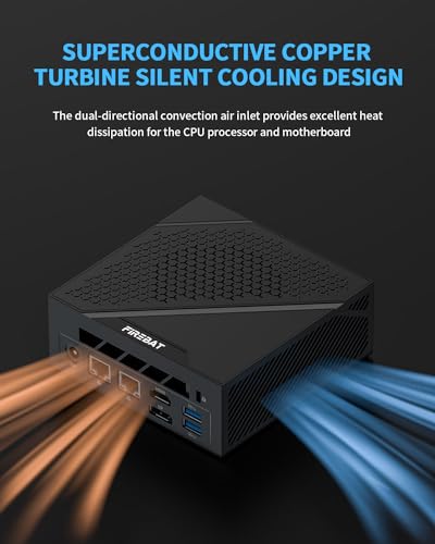 FIREBAT AM02 Mini PC, Intel N100 Mini PC(4C/4T,3.4GHz), 16GB LPDDR5 512GB M.2 SSD, Windows 11 Desktop Computer 4K Dual HDMI Display/USB3.2/WiFi 6/BT5.2/RJ45 1000M