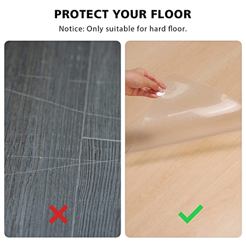 FURKIT Vinyl Floor Mat for Home, Black Waterproof Area Mat for Under Dining Room Table, Sturdy Plastic Rug Protector for Kitchen, Living Room, Yard, Garage, Large Baby Play Mat (3'×5')