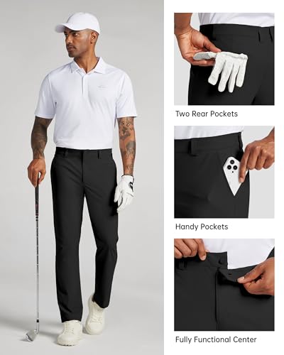 Willit Mens Golf Pants Stretch Dress Pants Quick Dry Work Business Slacks Casual Pants with 4 Pockets Deep Khaki 36W x 32L