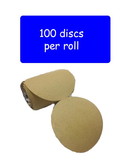 Karebac LR5C80 Premium Gold 5" PSA 80 Grit C-Weight Aluminum Oxide Stearated Sanding Discs 100 Discs/Linkroll