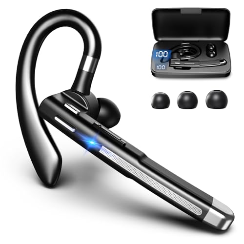 WMWYMX Bluetooth Headset, Bluetooth Wireless Earpiece with mic Trucker Headset for Phone Case Office Phones with Built-in Microphone Manos Libres Noise Cancelling
