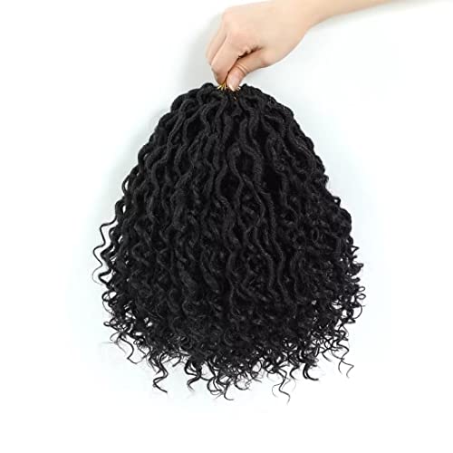 Purple Boho Goddess Locs Crochet Hair 8 Packs 22 inch Purple River Locs Crochet Hair Boho Faux Locs Crochet Hair with Curly Ends Boho Faux Locs Synthetic Hair for Black Women(22inch T1B/Purple#)