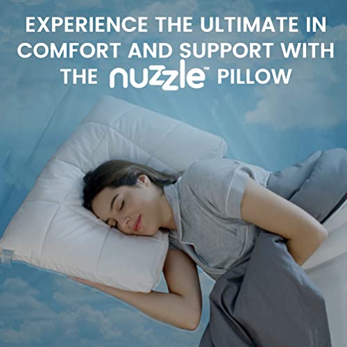 Nuzzle Bed Pillow for Sleeping - Ultra Soft Cooling Pillow with 2 Adjustable Inner Layers for Comforting Support, Washable Luxury Queen Size Pillows - Perfect for Side, Back, and Stomach Sleepers