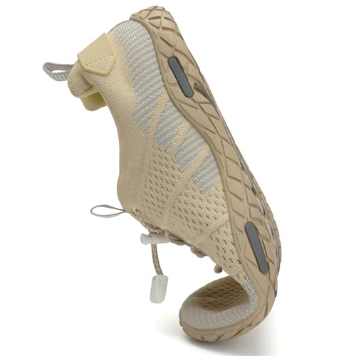 WateLves Barefoot Water Shoes Women Men Beach Swim Shoes Athletic Quick-Dry Aqua Socks Breathable Mesh Sneakers Walking Shoes (358/White/Green, 45)