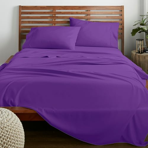 American Home Collection Twin Sheet Set - 3 Pieces Extra Soft Bedding Sheets & Pillowcases Set - Breathable, Wrinkle, Fade, and Stain Resistant - Deep Pockets - Oeko-Tex, Navy Soft Bed Sheets