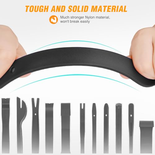 GOOACC 5PCS Auto Trim Removal Tool Kit No-ScratchTool Kit for Car Audio Dash Window Molding Fastener Remover Tool Kit-Black