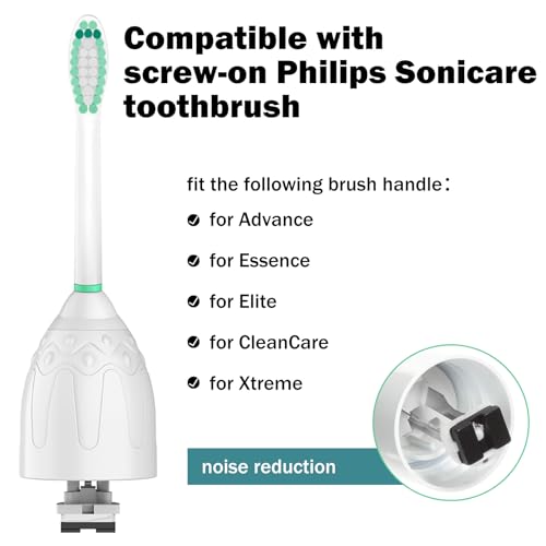 Toothbrush Heads for Philips Sonicare Replacement Brush Heads Medium Soft Dupont Bristles Electric Toothbrush Replacement Heads Fit E-Series Essence Xtreme Elite Advance and CleanCare, 3 Pack, White