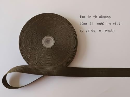 MONIDOOR 1 Inch Nylon Webbing 20 Yards Durable Flat Nylon Strap for Backpack Cargo Strap Pet Leash or Collar Craft(152039,Green)
