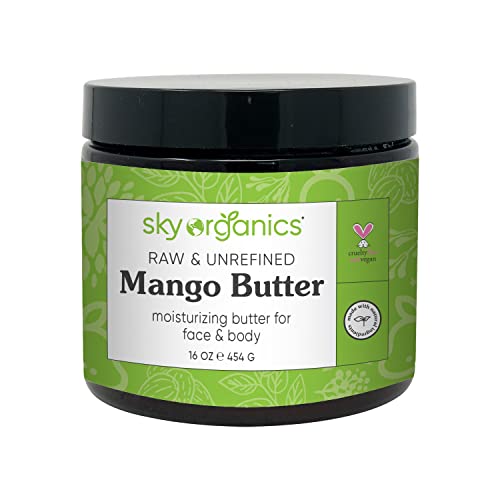 Sky Organics - Mango Butter, 15 oz - Raw & Undefined - Hydrating Balm-to-Oil Butter - Non Greasy - Fatty Acids, Antioxidants & Vitamins - Natural, Vegan, Cruelty & Soy Free - Skin Care & Self Care