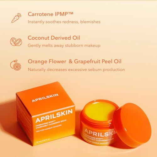 Aprilskin Carrotene IPMP Hydromelt Double Cleansing Makeup Remover Oil Balm Mini Size | Vegan | Blackheads Remover | Makeup Cleanser | Korean Skin Care | Kbeauty | Travel Size, 2 Packs