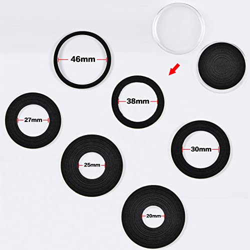 PAIYULE 96 Pieces 46mm Coin Capsules, with Foam Gasket and Plastic Storage Organizer Box, 6 Sizes (20/25/27/30/38/46mm) Coins Collector Case Holder for Coin Collection Supplies(Black)