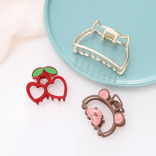 Purggy 3 Pack Butterfly Hair Clips、golden Heart Star Hair Clasps Accessories for Women Girls Adult Hair Claw Clips, Metal Hair Clips for Thick/Thin Hair