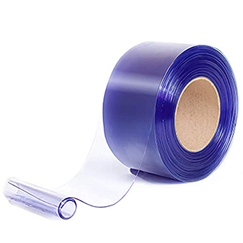 VIZ-PRO Standard Clear PVC Smooth Curtain Strip Door Bulk Roll, 50' Length x 16" Width x 0.16" Thick