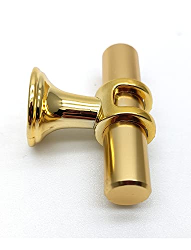 Susenya T Shaped Shower Door Knob, T Knobs for Cabinets,Single Hole T Bar Cabinet Pulls,1.97" Length,with Screws,Aluminum Alloy,Gold,2Pcs