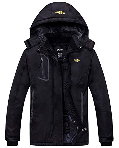 wantdo Women's Winter Windproof Snow Coat Waterproof Warm Ski Jacket White & Black 3XL
