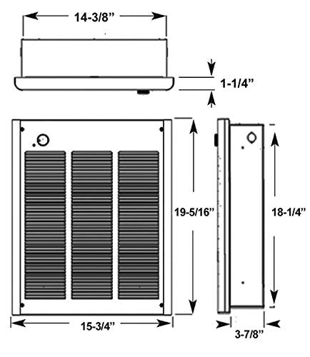 Fahrenheat FZL4004F High Capacity Fan Forced Wall Heater for Entryways and Vestibules, large, White, Medium