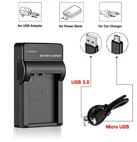 Mliepow 2 Pack EN-EL10 Battery and Micro USB Charger Compatible with Nikon Coolpix S60, S80, S200, S205, S220, S230, S500, S510, S520, S570, S600, S700, S3000, S4000 Digital Cameras, MH-63 Charger