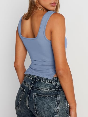 Trendy Queen Womens Crop Tank Tops Cute Backless Tops Going Out Outfits Y2k Summer Clothes for Teen Girls, Mauve, Small