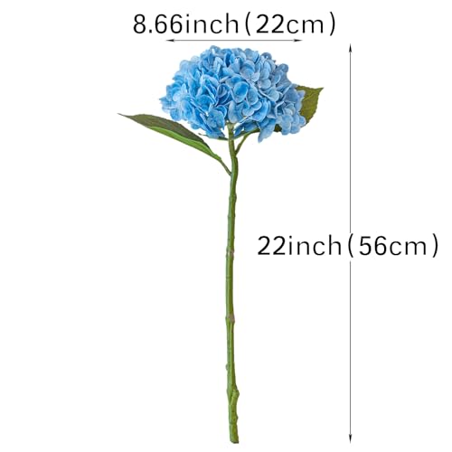 DUYONE 3PCS 22 inch Realistic Artificial Hydrangea Large Real Touch Flowers Artificial Flowers Dry Flowers Outdoor Wedding Christmas Office Family Party Living Room Table Decoration (Pink)