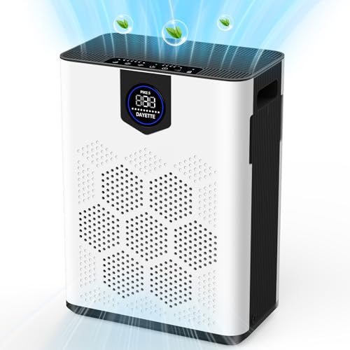 DAYETTE Smart WIFI Air Purifiers for Home Large Room, H14 True HEPA Filter up to 3000 Sq Ft, Double-sided Air Inlet with App Alexa Control for Pet Hair, Odors, Pollen, Smoke, 4 Speeds, 2 Modes, Timer