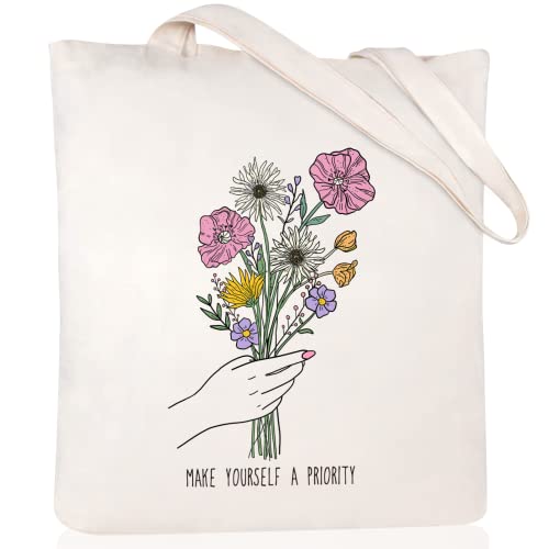 Andeiltech Women Canvas Tote Bag Large Capacity Handle Tote Bags with Inner Zipper Cat Graphic Grocery Reusable Bags for Beach Shopping