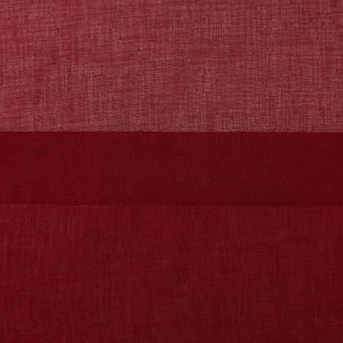 DWCN White Faux Linen Sheer Curtains - Grommet Voile Window Curtain Drapes for Bedroom Living Room 28 x 63 inch Length, Set of 2