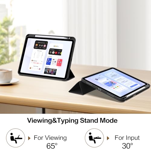 JKSML Case for iPad Pro 11, Case with Pencil Holder for iPad Pro 11 Inch 2022/2021/2020, Protective Case for iPad Pro 11 4th/3rd/2nd Generation, Soft Silicone TPU Case, Black