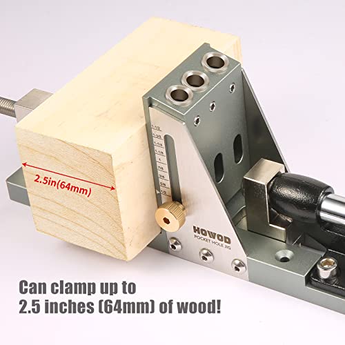 HOWOD Pocket Hole Jig Kit, Professional and Upgraded All-Metal Pocket Screw Jig. (Metal)