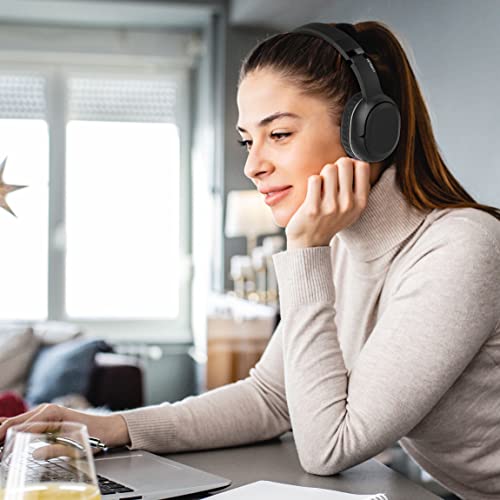 LORELEI B-C5 Wireless Headphones Bluetooth On-Ear Headset Bulit in microphone, 30H Playtime,BT 5.3 Lightweght Foldable Headphones for Tablet/Ipad/Travel/Kids/Teens/Adult (Space Black)