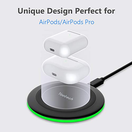 Yootech Wireless Charger,10W Max Fast Wireless Charging Pad Compatible with iPhone 16e/16/16 Plus/16 Pro Max/15/14/13/SE 2022/12/11/X/8,Samsung Galaxy S22/S21/S20,for AirPods Pro 2(No AC Adapter)