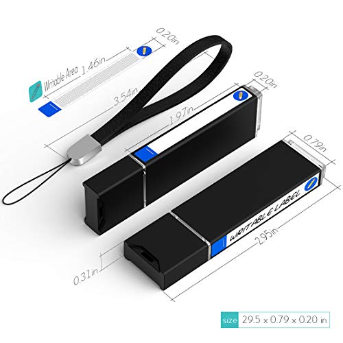 MEINAMI 64GB USB3.0 USB Flash Drive with Writable Label USB Thumb Drive with Sticker Memory Stick with Tag,3 Pack