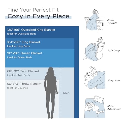 Bedsure Cooling Cotton Waffle Queen Size Blanket - Lightweight Breathable Summer Blanket of Rayon Derived from Bamboo for Hot Sleepers, Luxury Throws for Bed, Couch and Sofa, Ivory, 90x90 Inches