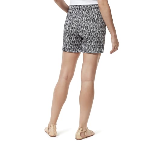 Gloria Vanderbilt Women's Amanda Basic Jean Short, Black-Jeweled Damask, 4