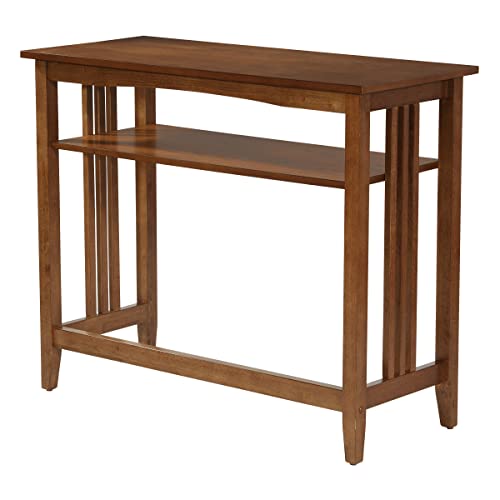 Office Star Products OSP Home Furnishings Sierra Mission Desk and Sofa Table Bundle, Ash Brown
