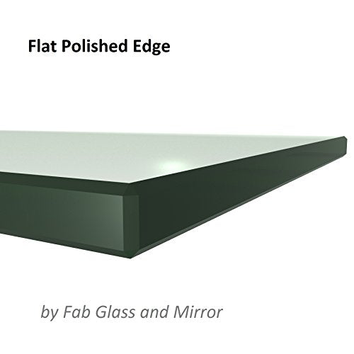 Fab Glass and Mirror Glass Table Top, 24" X 48", Clear