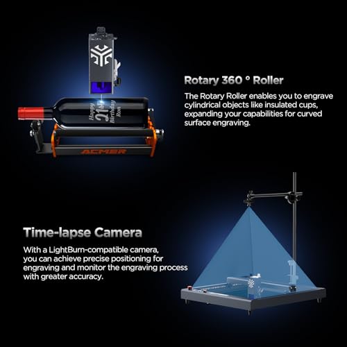 ACMER P2 Laser Engraver, 10W Output Laser Cutter, Laser Engraving Machine, CNC Laser Cutter and Engraver Machine Class 4 for Stainless Steel, Wood, Metal, Acrylic, Leather (P2 Laser 10W)