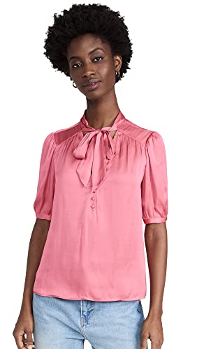 PAIGE Women's Esta Blouse Dusty Bubblegum, Dusty Bubblegum, Pink, XXS