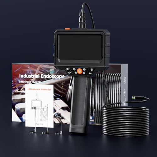 Endoscope Camera with Light, SKYEAR Handheld Borescope 4.3'' HD 1080P with 8 Adjust LED Lights, Inspection Camera with 16.4ft Semi-Rigid Cable, IP67 Waterproof Scope Camera for Swer, Gadgets for Men