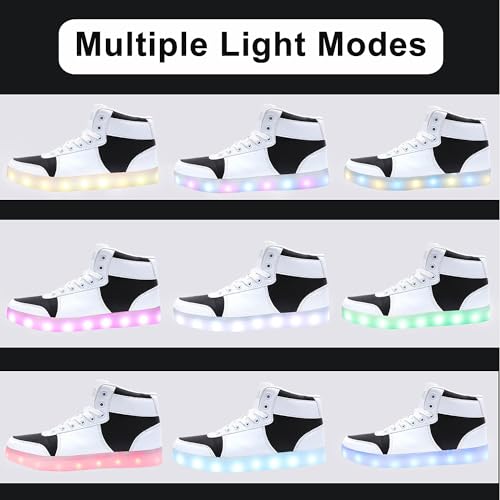 Odema V3 Aurora Unisex High Top Light Up Shoes, Sneakers with Lights for Men,Women, Led Light Shoes,USB Charging Glowing Shoes for Teens