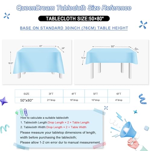 QueenDream Iridescent White Sequin Tablecloth 60 x102 Inch Mermaid Rectangle Tablecloth Overlay for Wedding Birthday Parties Decorations
