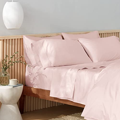 Amazon Aware 100% Organic Cotton 300 Thread Count Pillowcase Set, Blush, Standard, 2 Pack, 32" x 20"