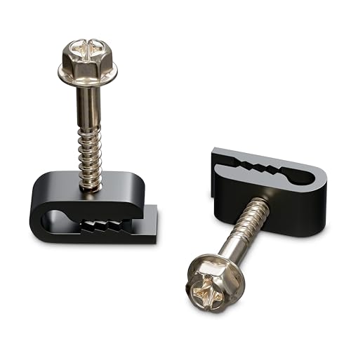 THE CIMPLE CO - Mini Wire Cable Clips, Electrical Wire Cable Clip, 1/10 in (3 mm) Screw Clip and Fastener, Black (10 Pieces per Bag)