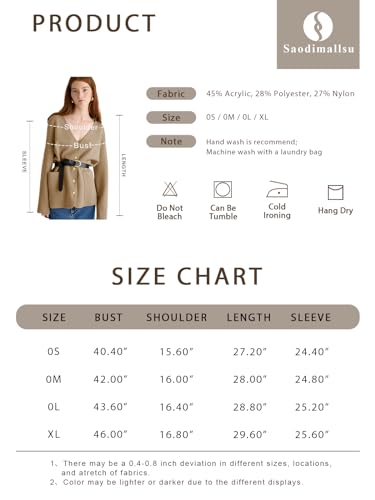 Saodimallsu Womens V Neck Cardigan Button Loose Knit Sweater Blazer Open Front Elegant Cardigans with Pockets Wine Red